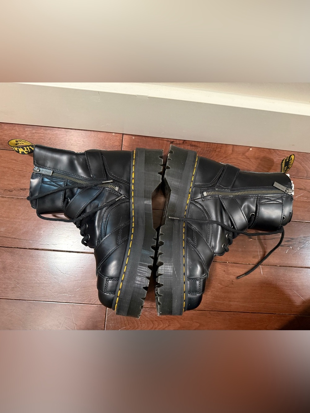 Dr. Martens Black Jadon strap Platform Buckle Combat Boots strappy - Picture 4 of 6